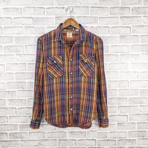 LVC Levi's Strauss Shorthorn western wear Flannel Shirt Plaid mutlit size S